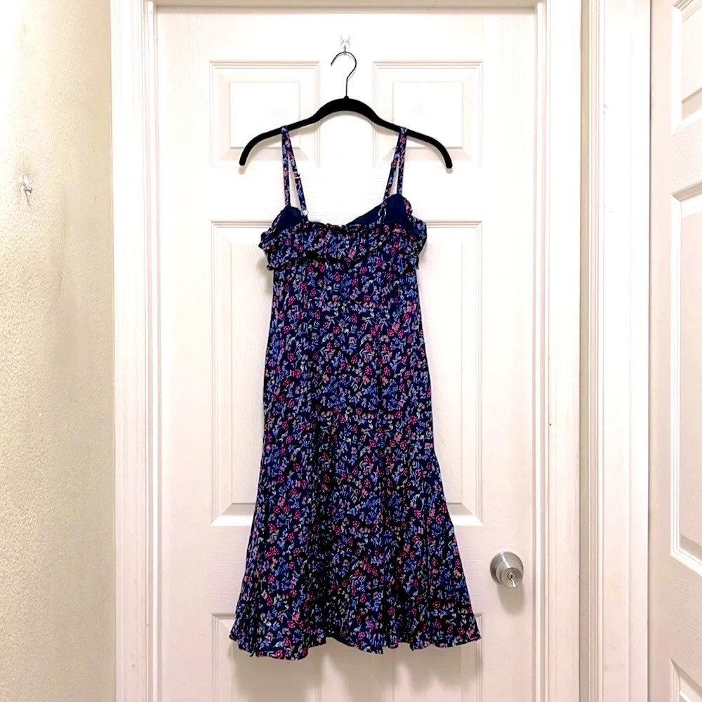 NWT J.Crew Ruffle Stretch Silk Dress in Wisp Floral